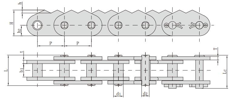 P50.8F<font color='red'>60-2</font>STC-B_尖齒鏈 輸送鏈